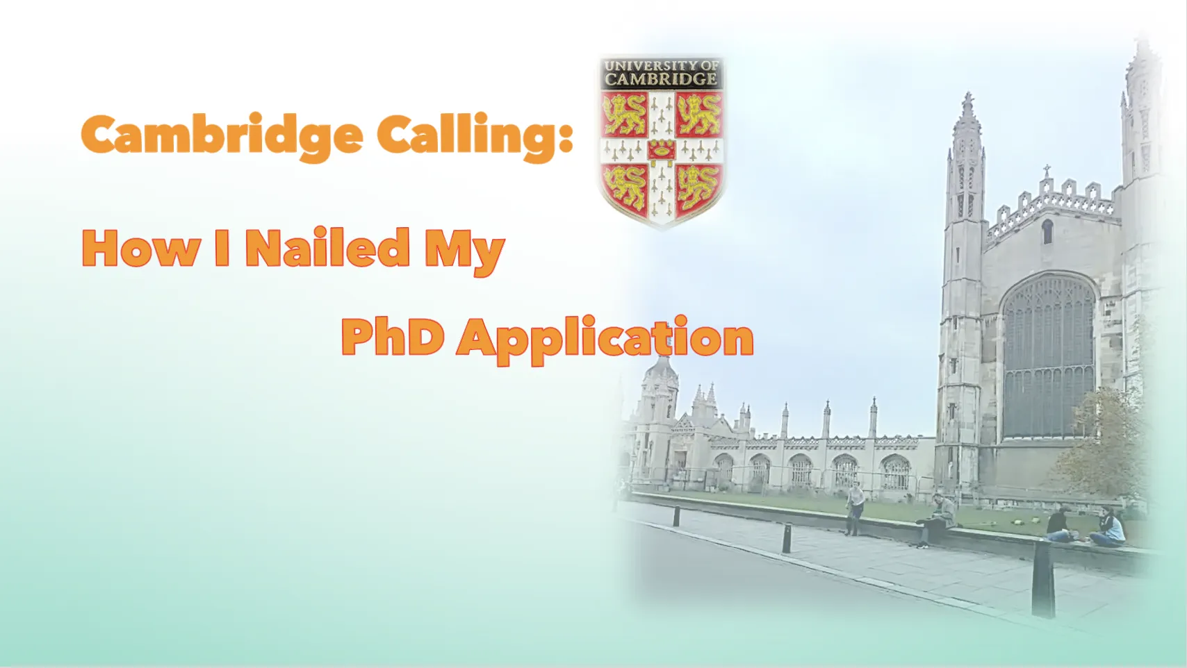 【學人經驗影片】《Cambridge Calling: How I Nailed My PhD Application》2025年學人經驗影片甄選 教育部與百大合作設置獎學金 優選 陳盈芳