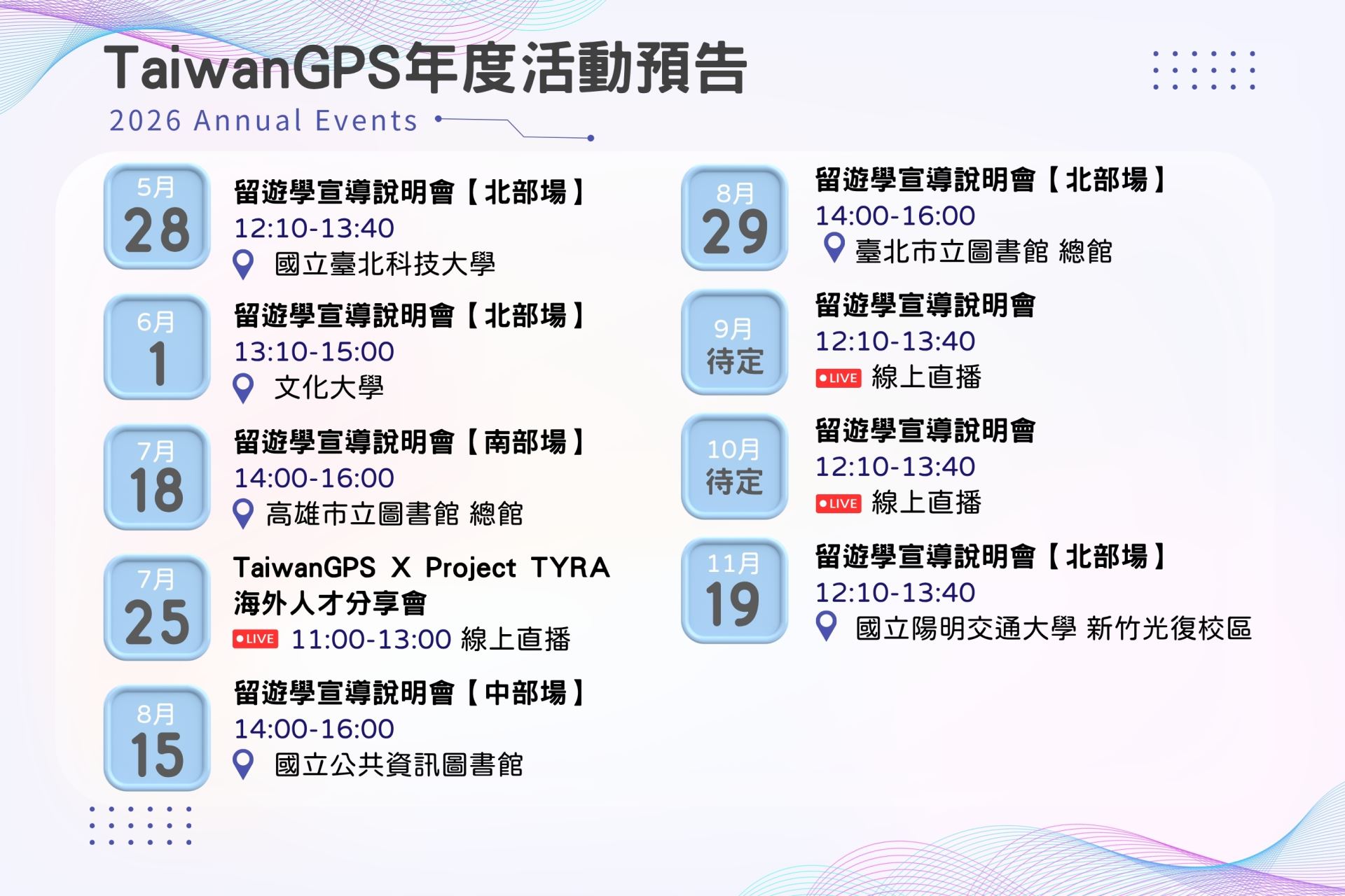 TaiwanGPS年度活動預告