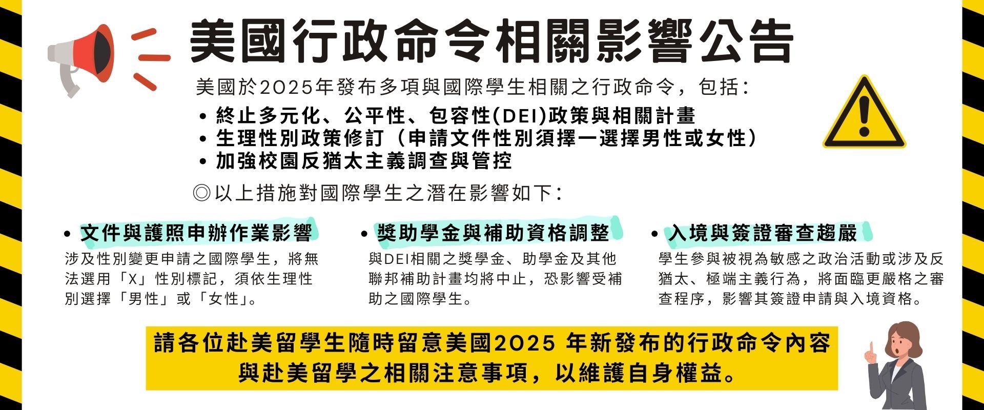 美國行政命令相關影響公告