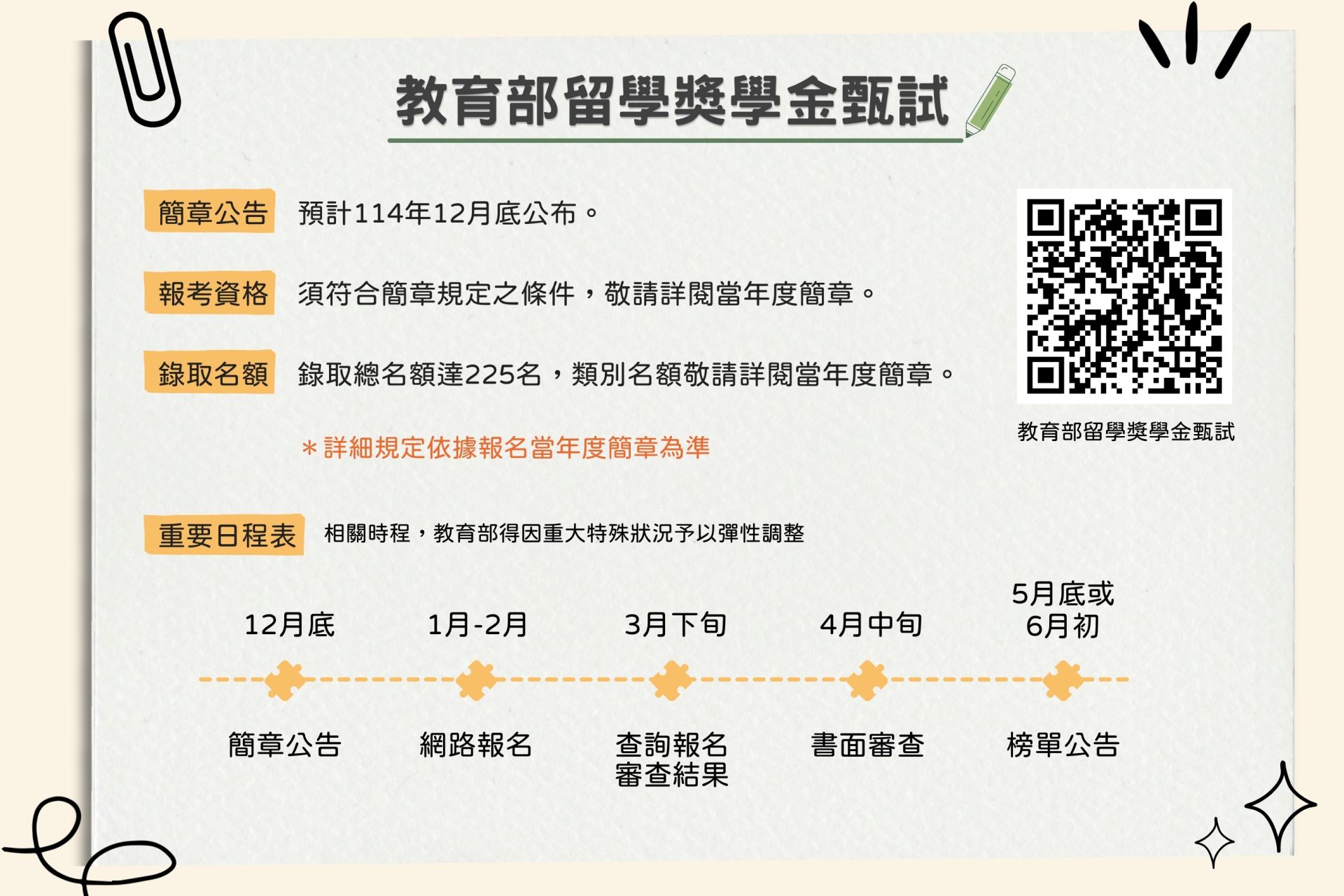 教育部留學獎學金甄試